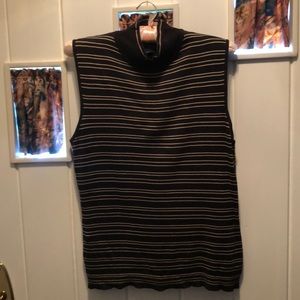 Ann Taylor 100% silk sleeveless mock neck sweater
